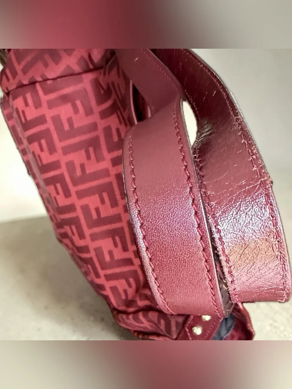 Fendi Red Zucca Canvas and Leather Borsa Chef Tote. - Picture 10 of 13